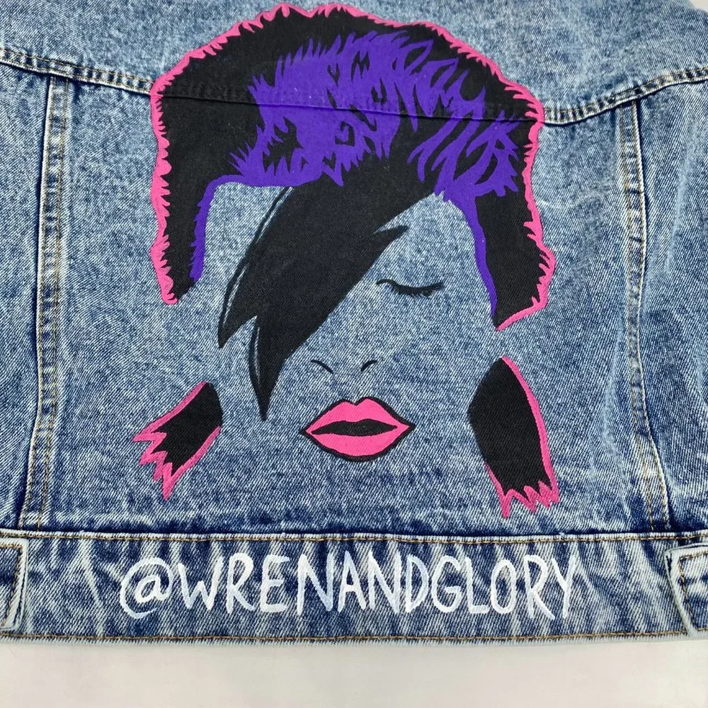 NWT Free People x Wren + Glory David Bowie Sequin Denim Jacket | OS - Picture 5 of 12